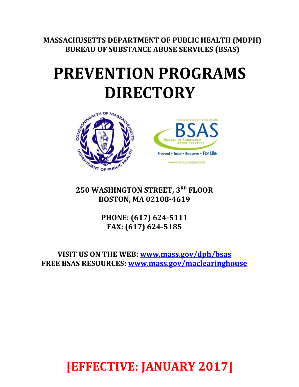 Prevention Unit Programs Directory