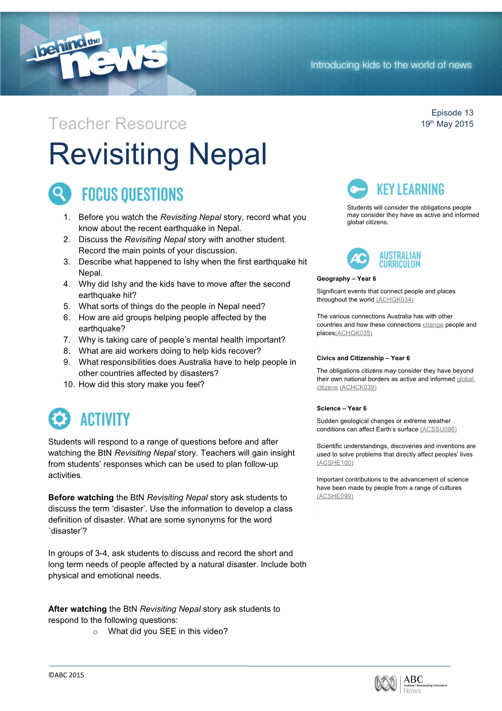 3. Describe What Happened to Ishy When the First Earthquake Hit Nepal