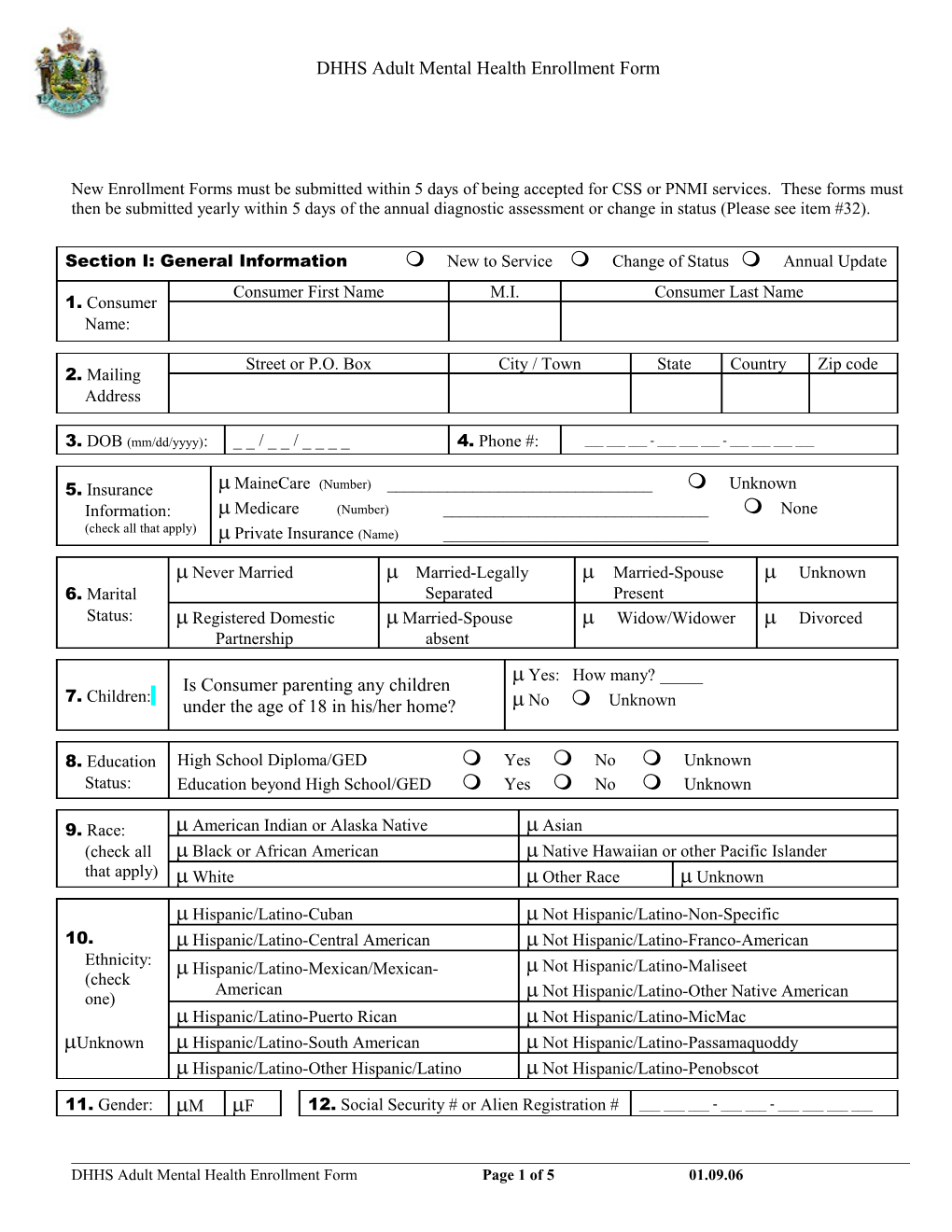 The Enrollment Form (6-22-05 Final Draft)
