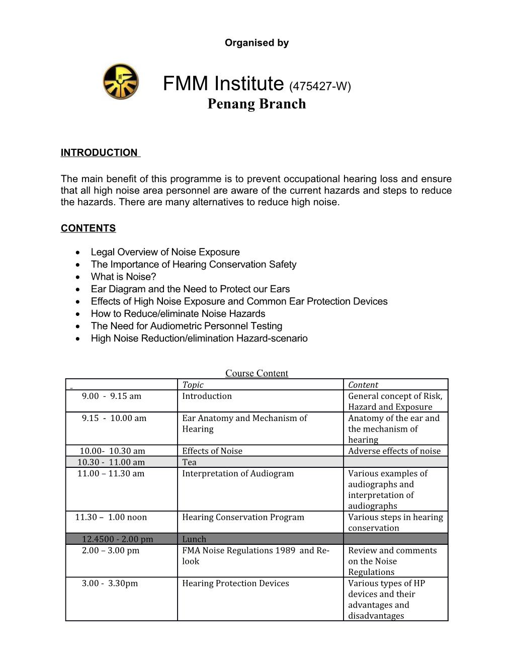 Fmm Training Programme s2