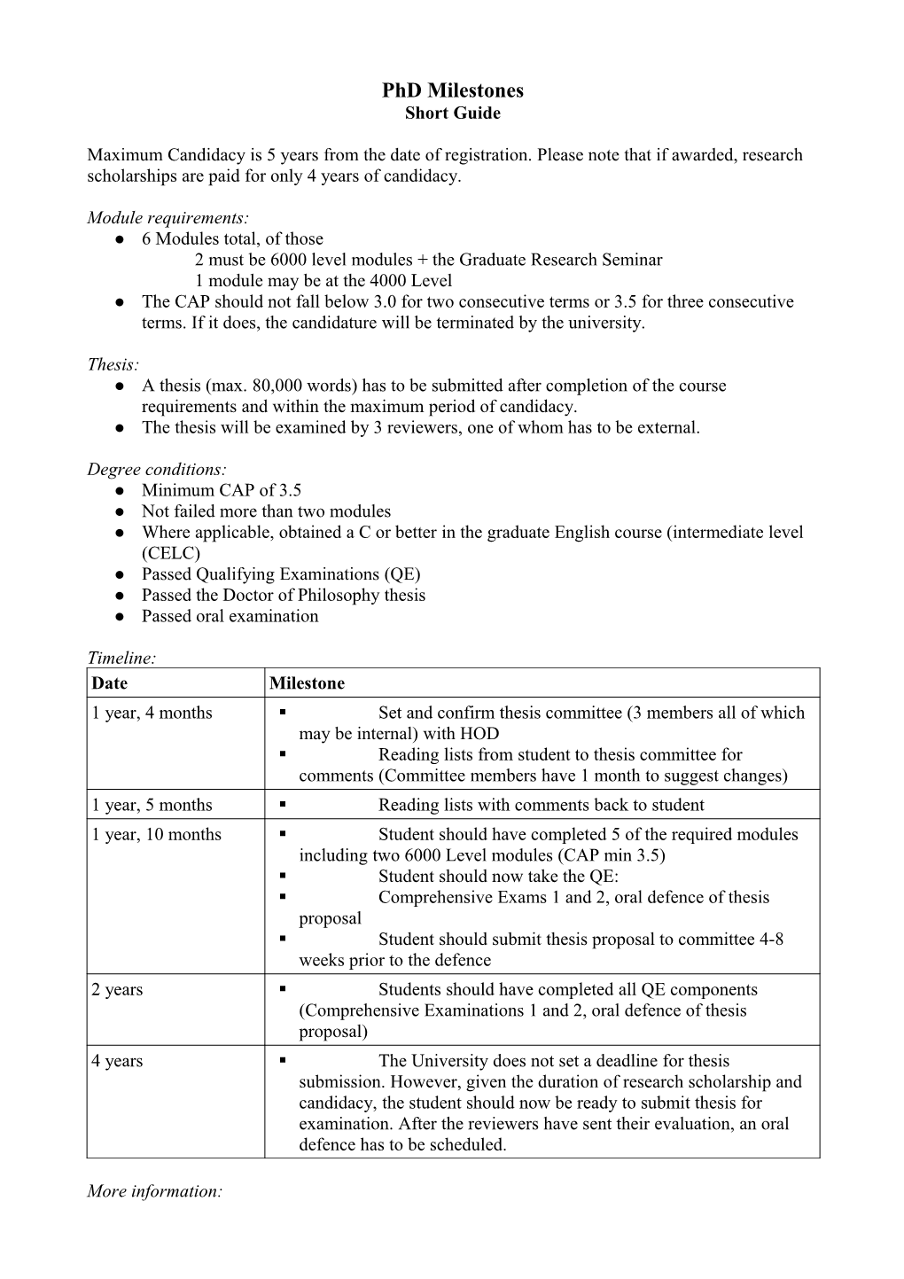 2 Must Be 6000 Level Modules + the Graduate Research Seminar