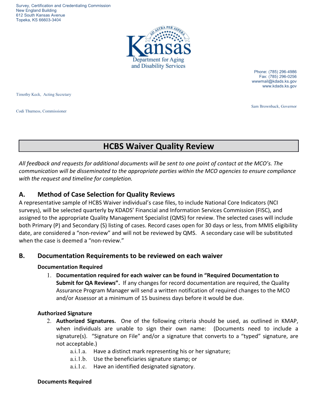 A. Method of Case Selection for Quality Reviews