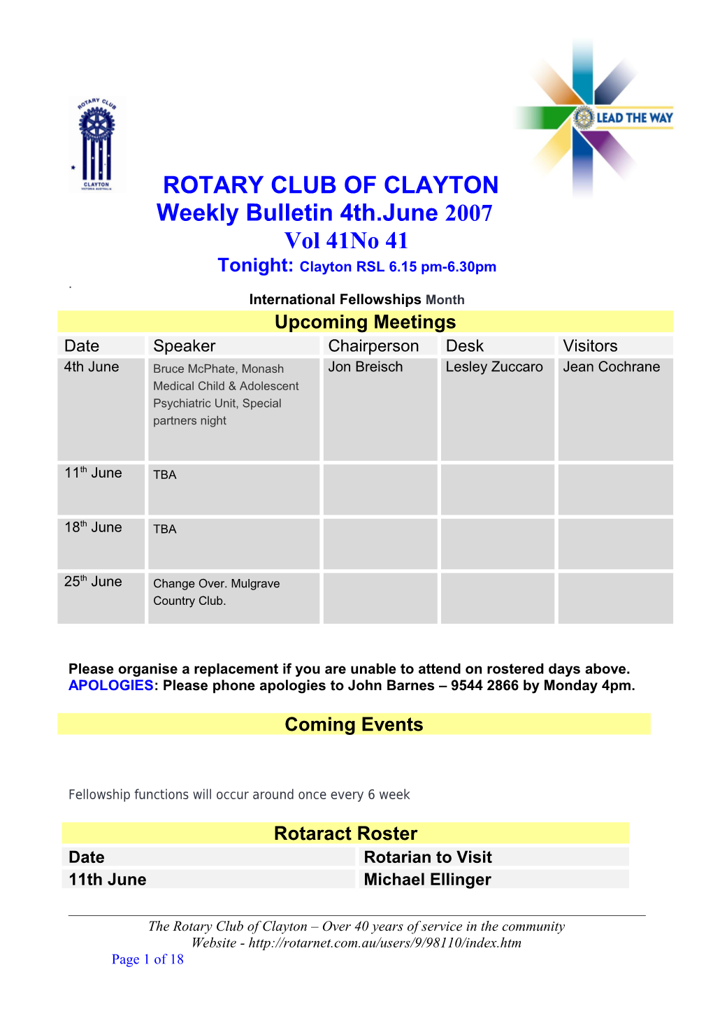 Rotary Club of Clayton s1