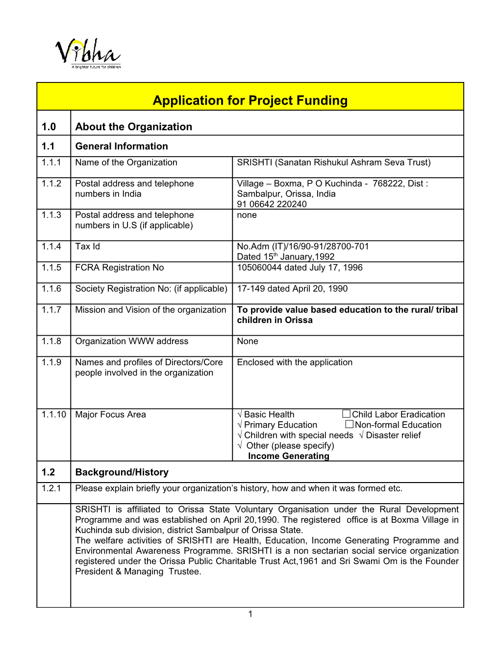 Application for Project Funding s12