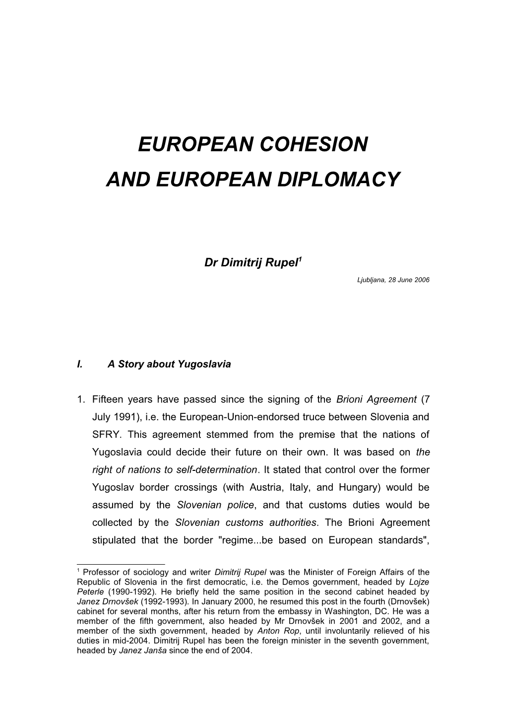 European Cohesion