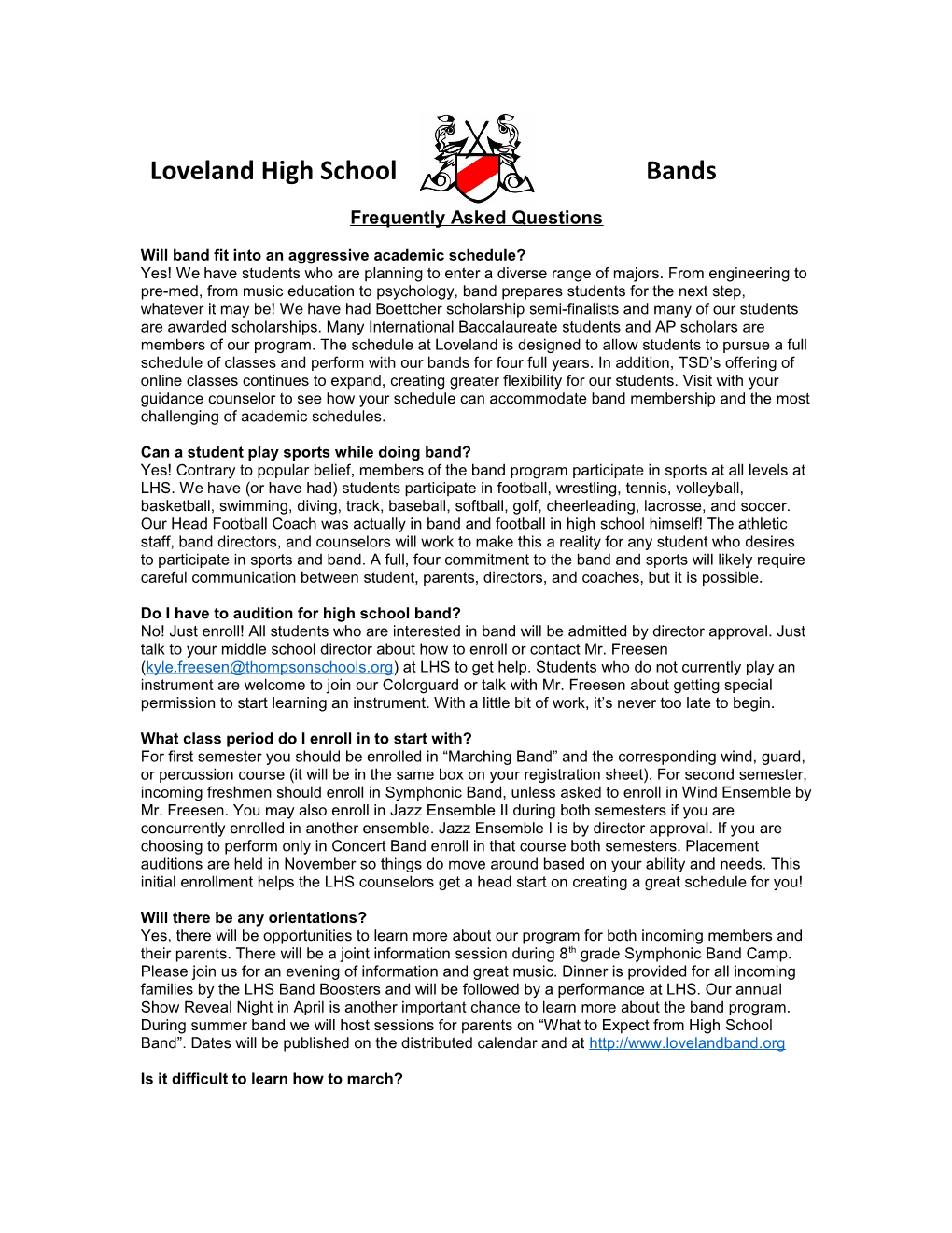 Loveland High School Bands