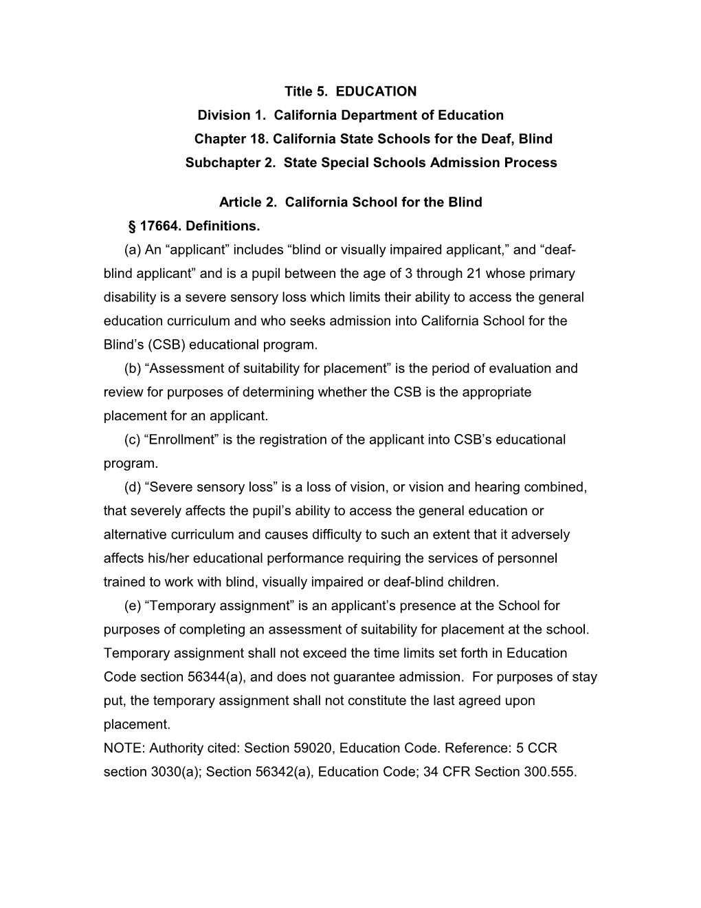 Division 1. California Department of Education