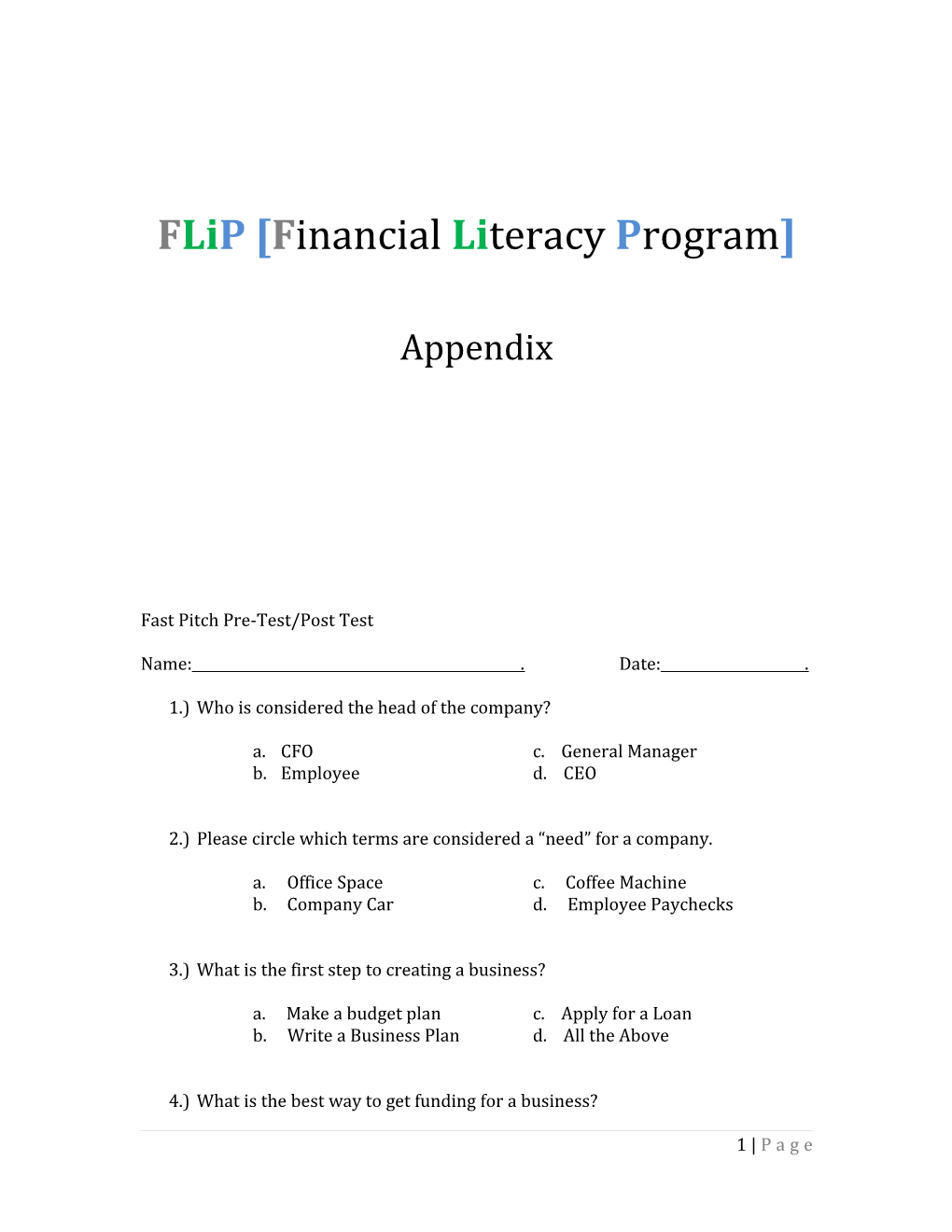 Flip Financial Literacy Program