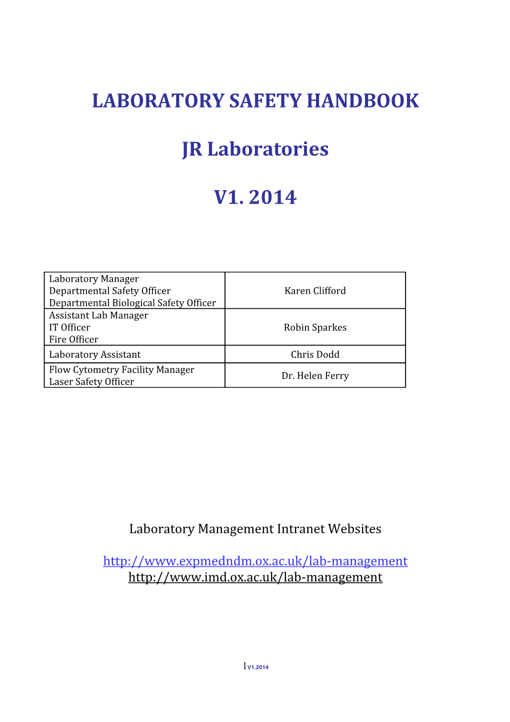 Laboratory Safety Handbook