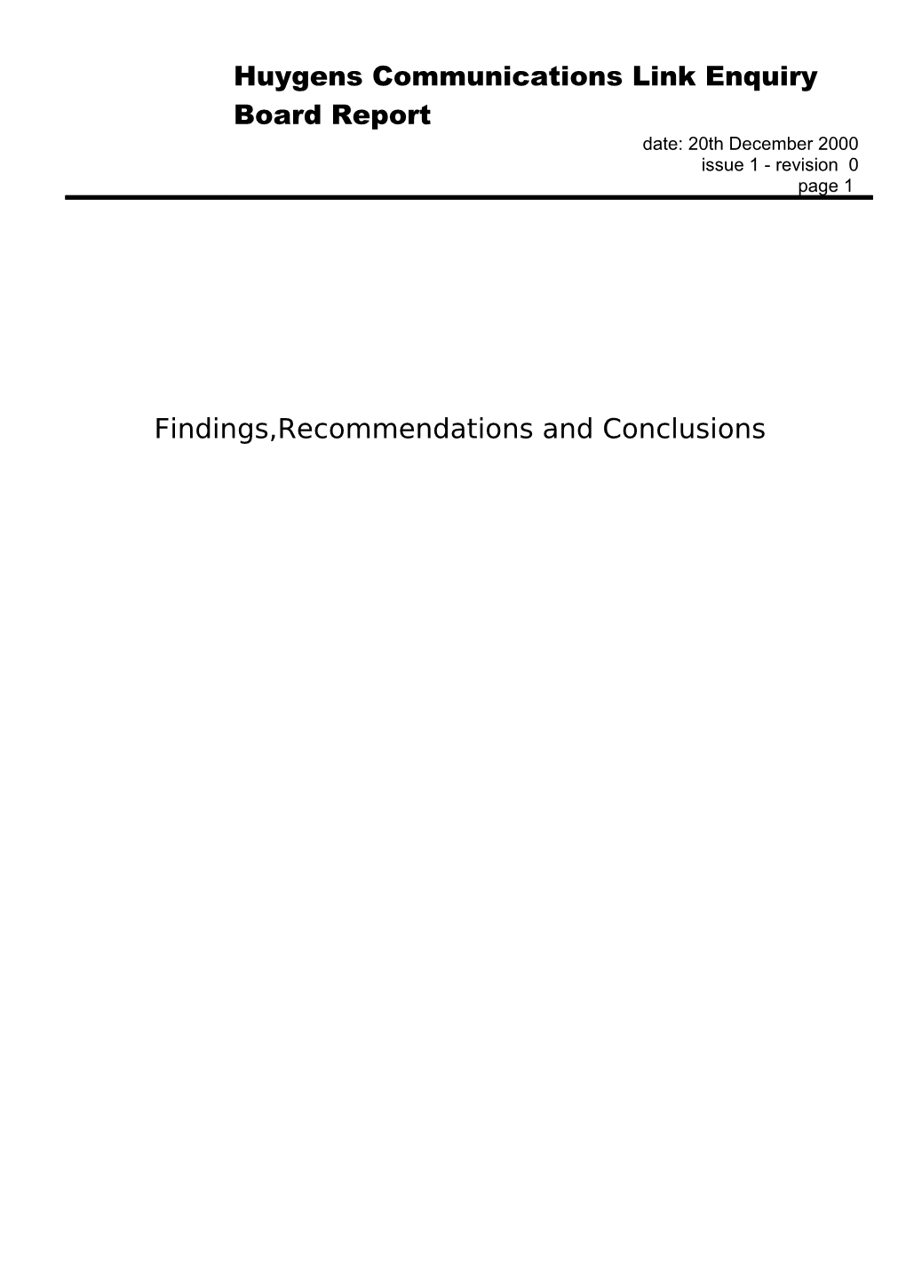 Findings,Recommendations and Conclusions