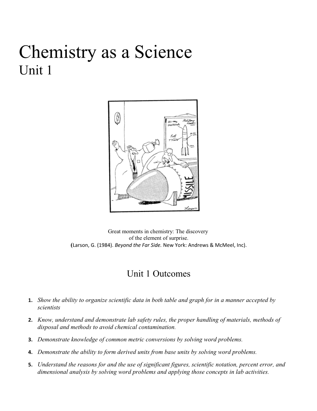 Chemistry As a Science