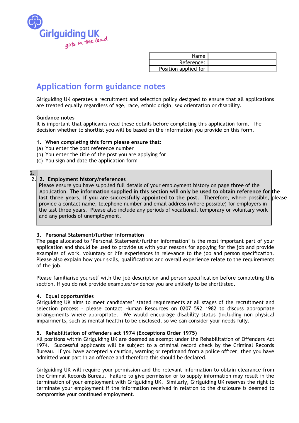 Equal Opportunities Form Private and Confidential