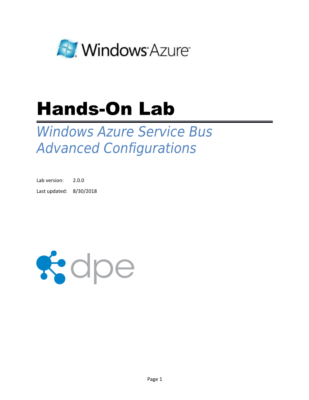 Windows Azure Service Bus Advanced Configurations