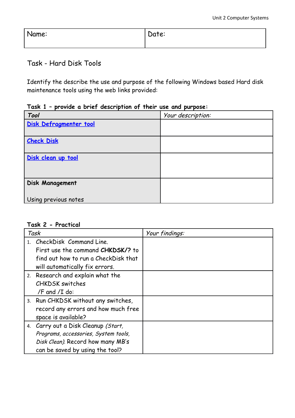 Task 1 Provide a Brief Description of Their Use and Purpose