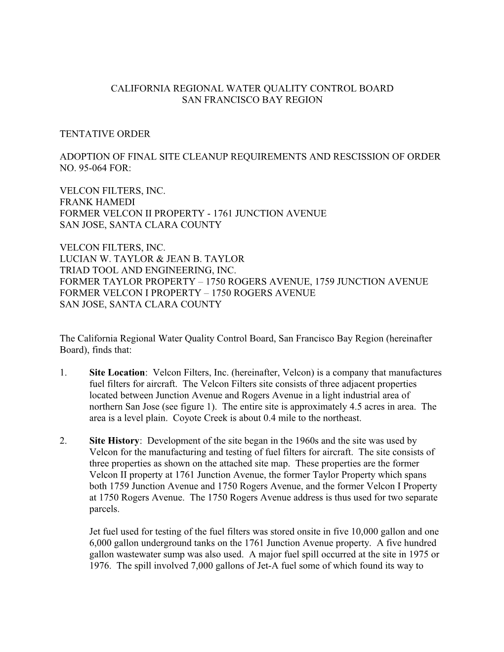 Model SCR - Final SCR for Non-MSCA Site - 2/96 Version s1