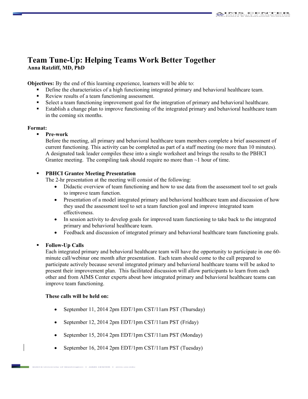 Team Tune-Up: Helping Teams Work Better Together