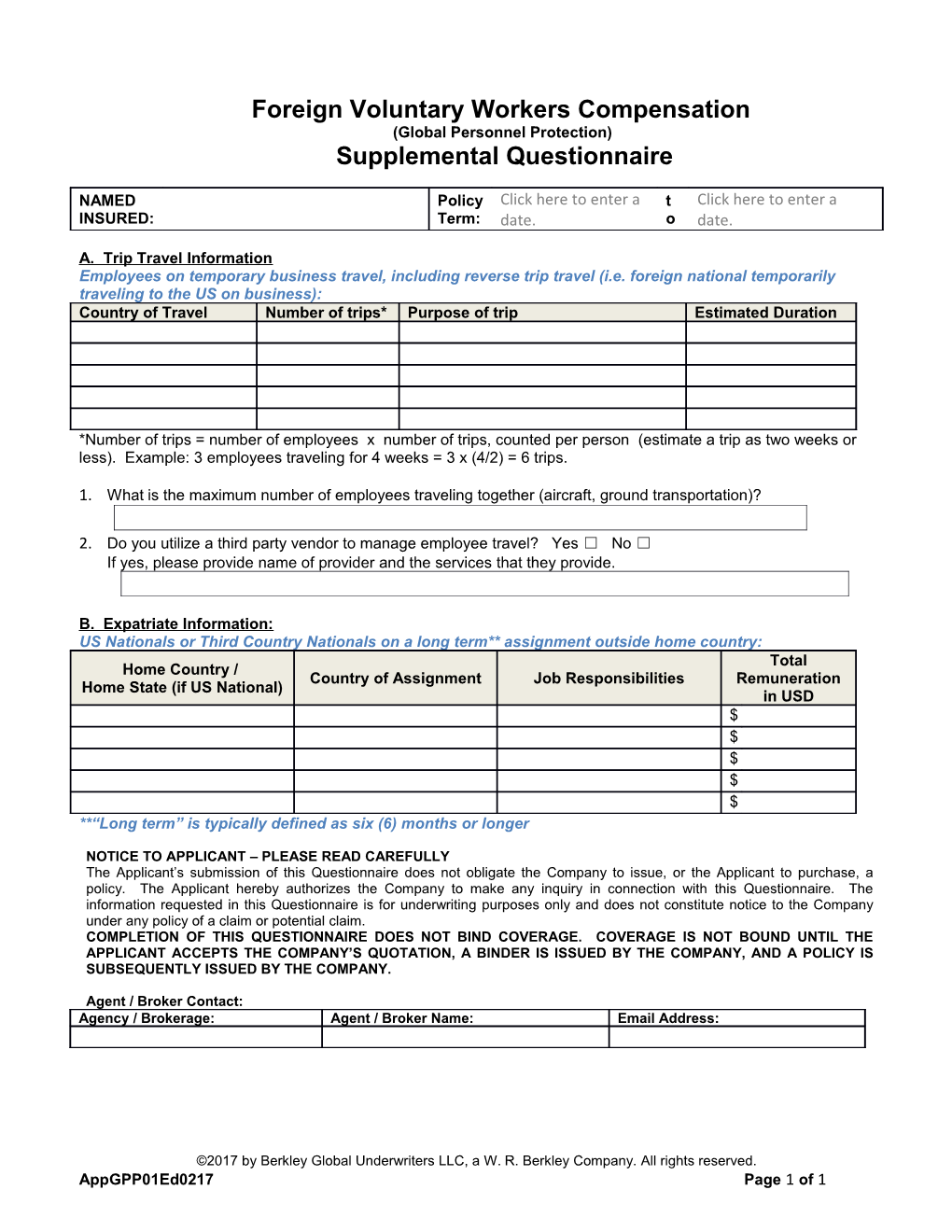 Foreign Voluntary Workers Compensation