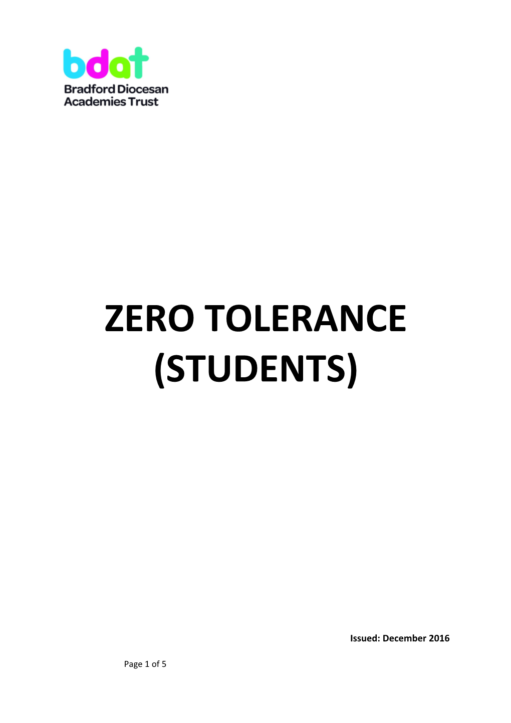 The Trust Has a Zero Tolerance Approach to Abusive Or Threatening Behaviour on and Around