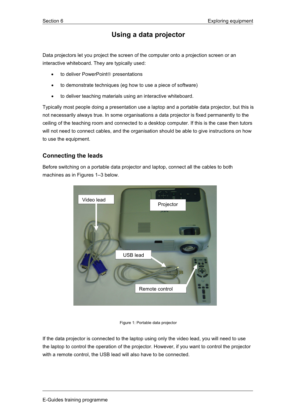 Using a Data Projector