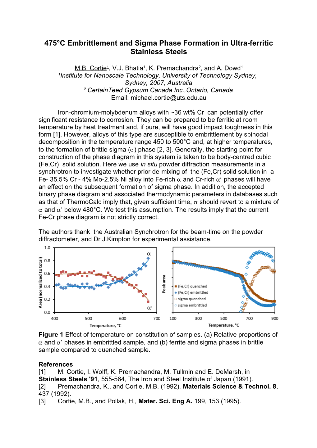 475 C Embrittlement and Sigma Phase Formation in Ultra-Ferritic Stainless Steels