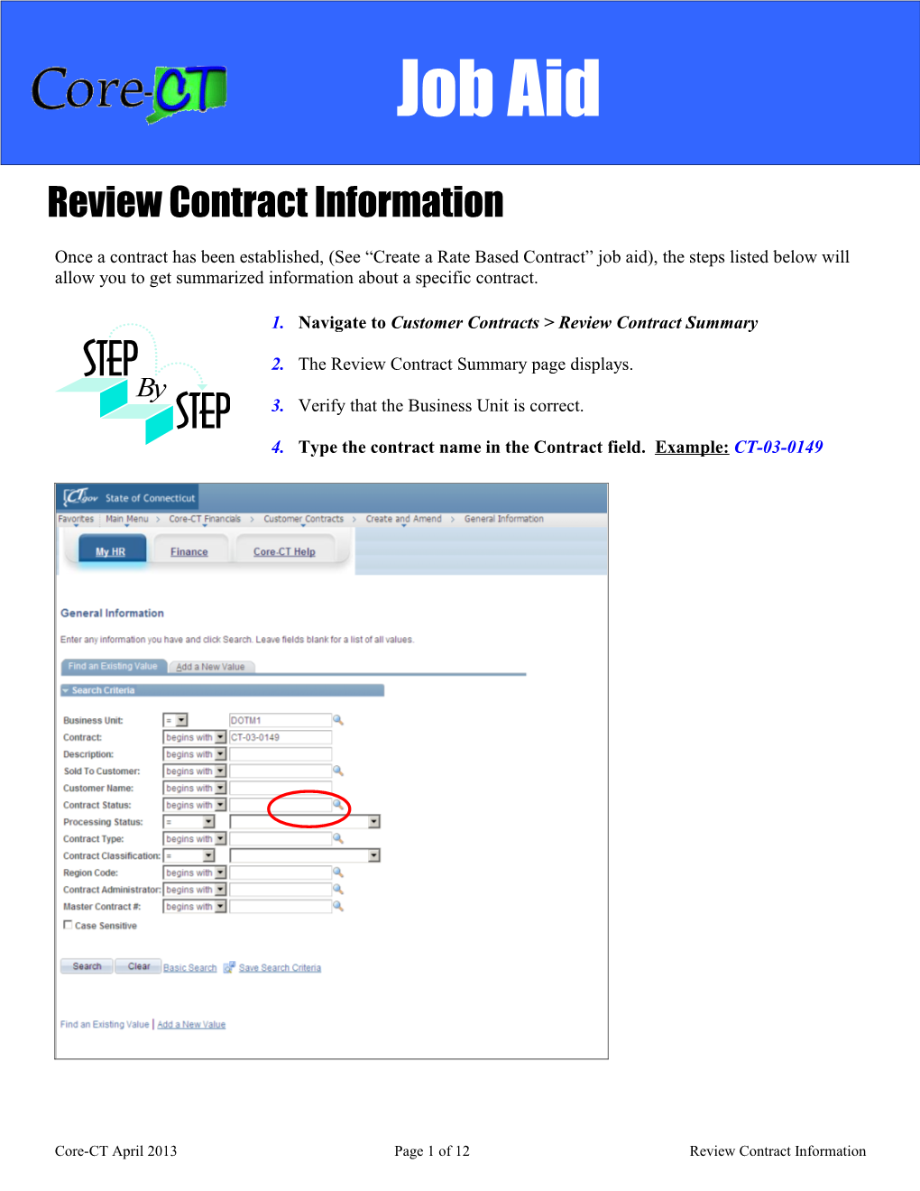 Review Contract Information