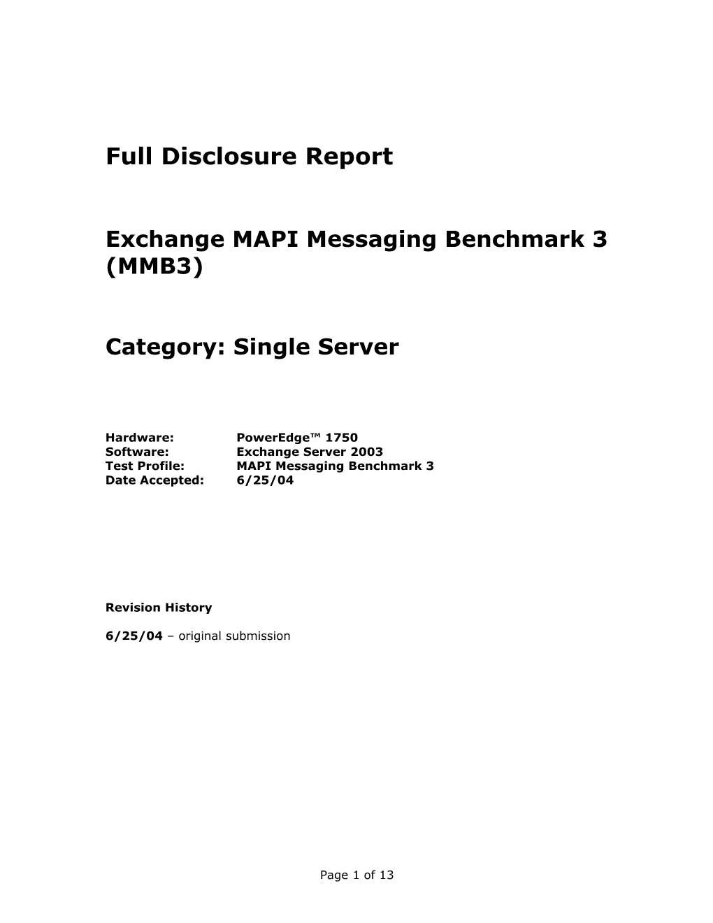 Exchange Performance Result