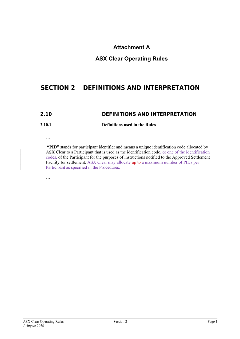 ASX Clear Section 12 - Registration, Novation, Netting and Settlement