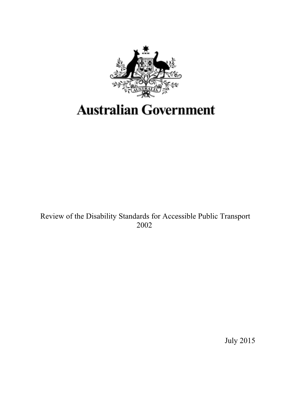 Review of the Disability Standards for Accessible Public Transport 2002