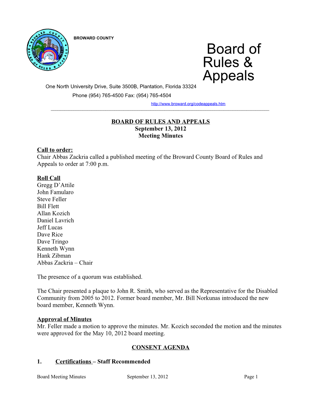 Board of Rules and Appeals