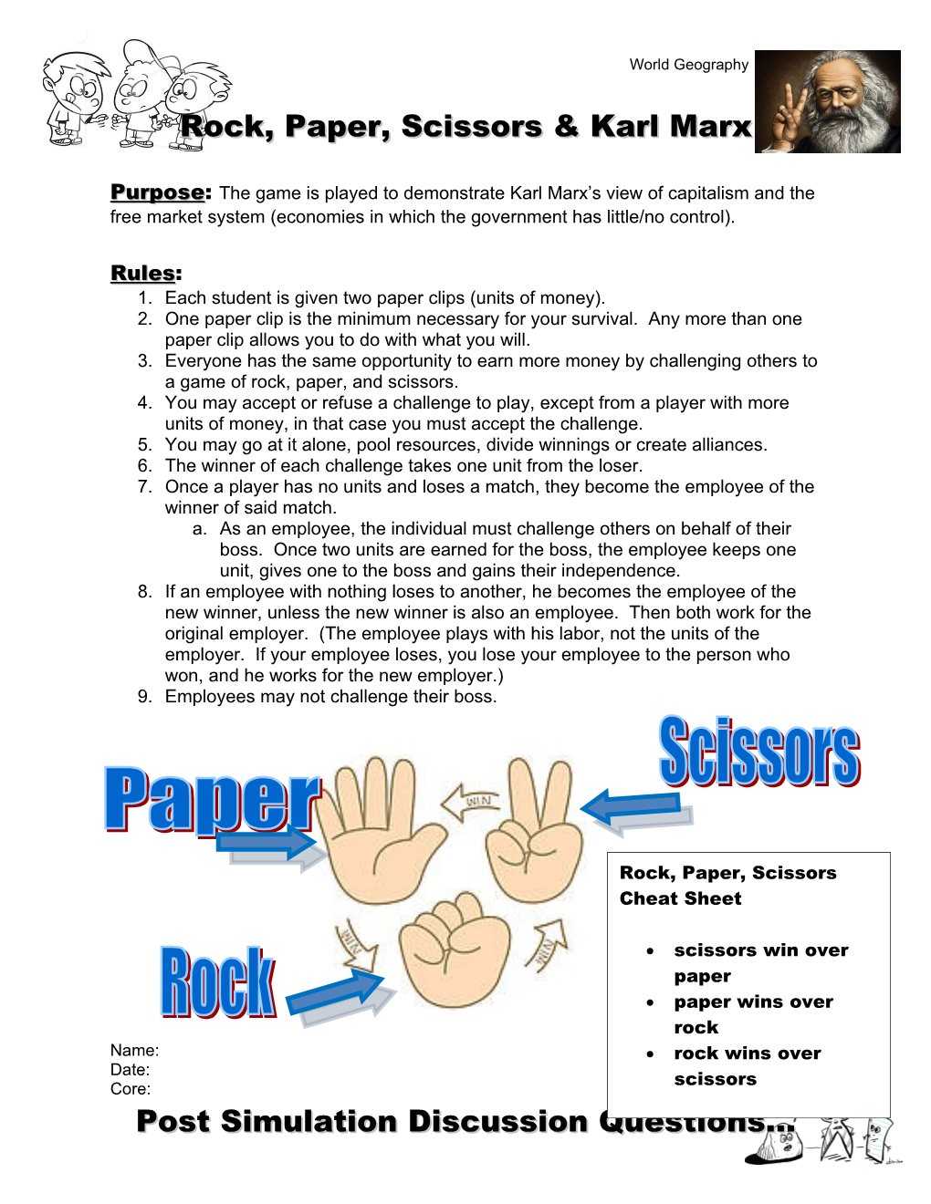 Rock, Paper, Scissors & Karl Marx