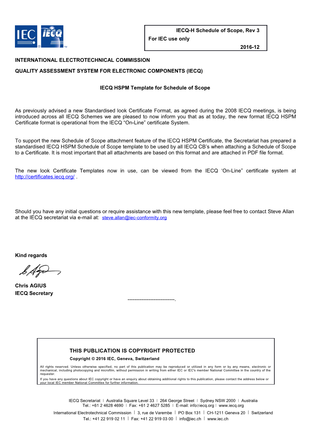 Quality Assessment System for Electronic Components (Iecq)