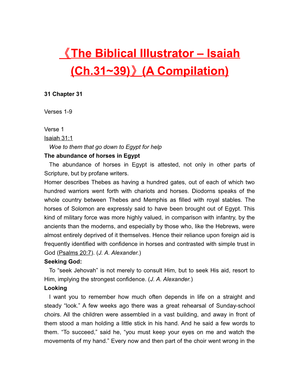 The Biblical Illustrator Isaiah (Ch.31 39) (A Compilation)