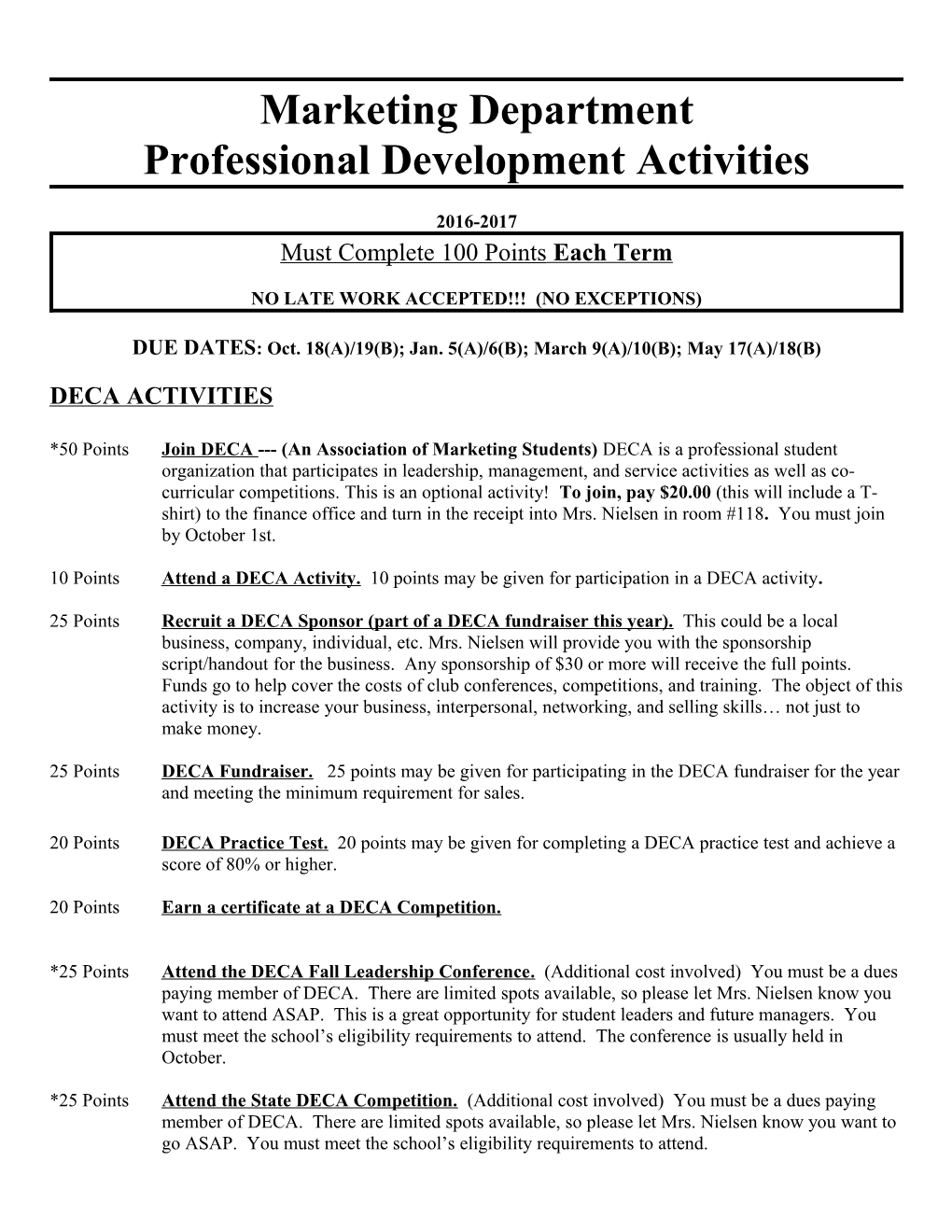 Marketing 4Th Term Professional Development