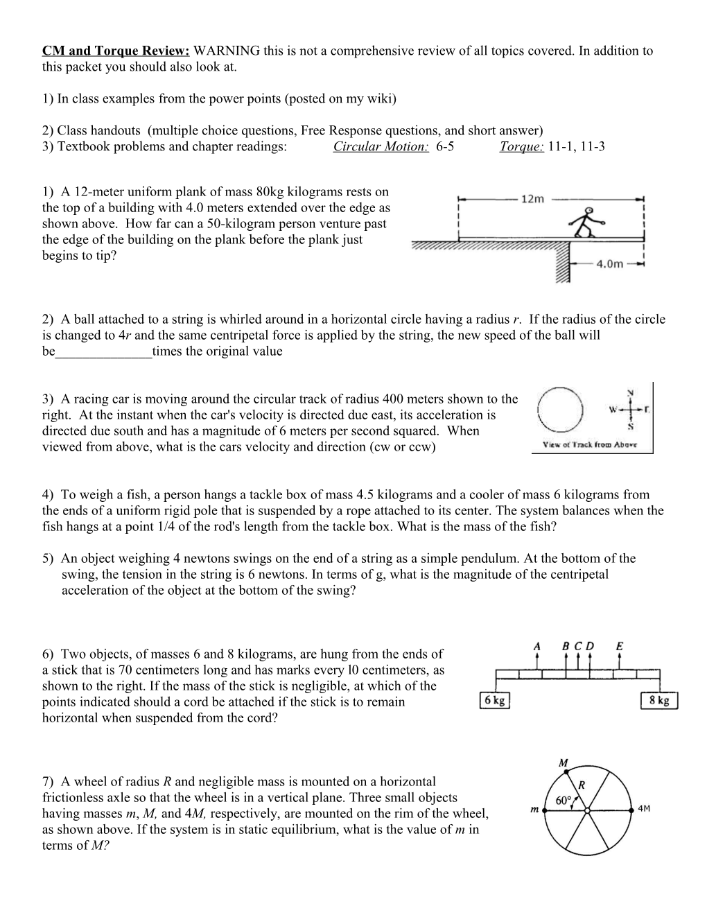 1) in Class Examples from the Power Points (Posted on My Wiki)