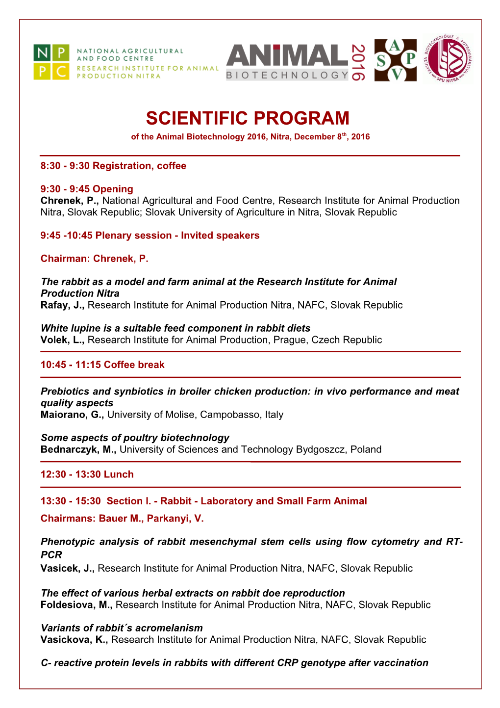 Scientific Program s1