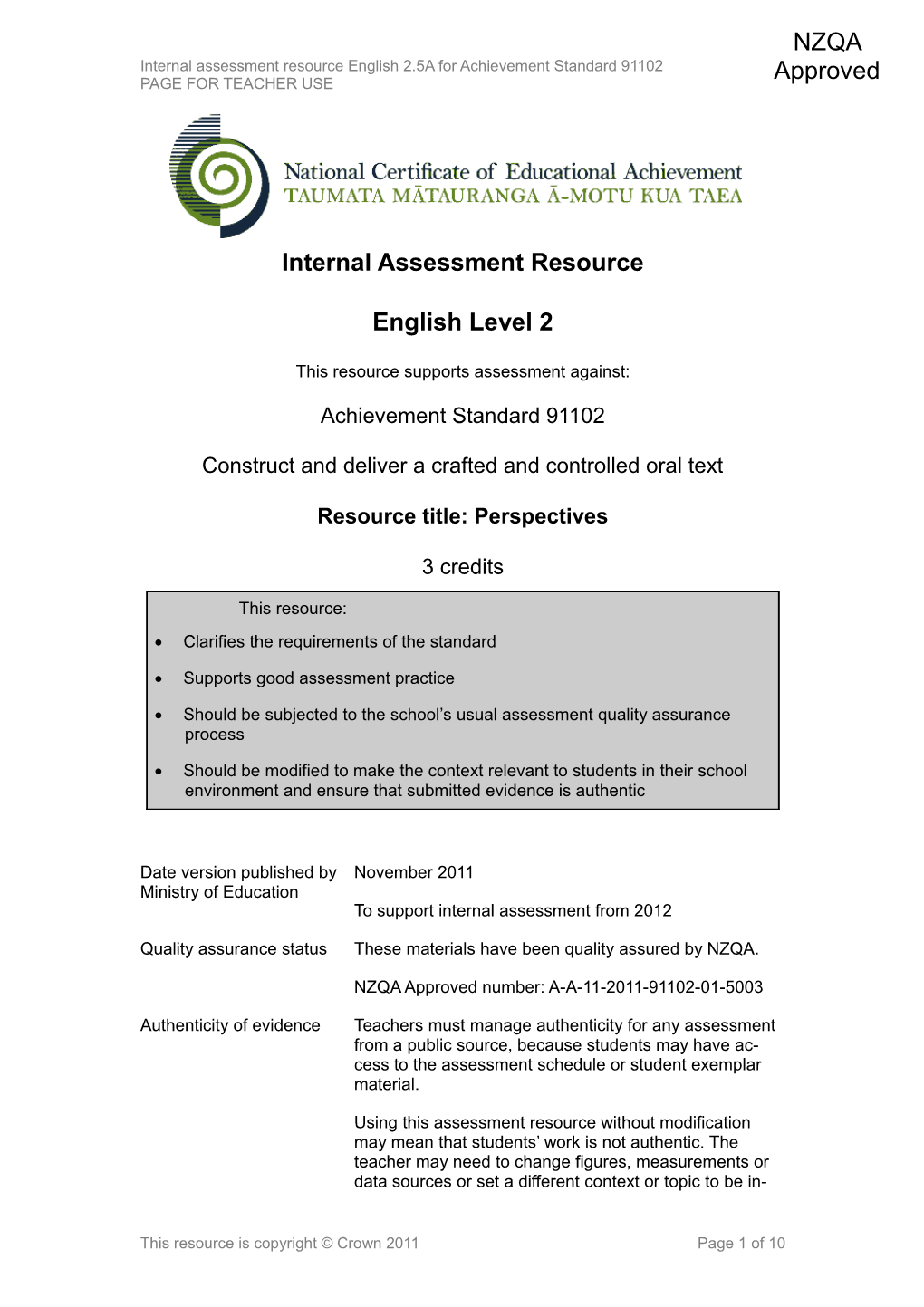 Level 2 English Internal Assessment Resource s2