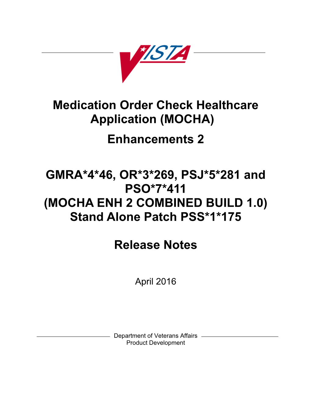 Medication Order Check Healthcare Application (MOCHA) s1