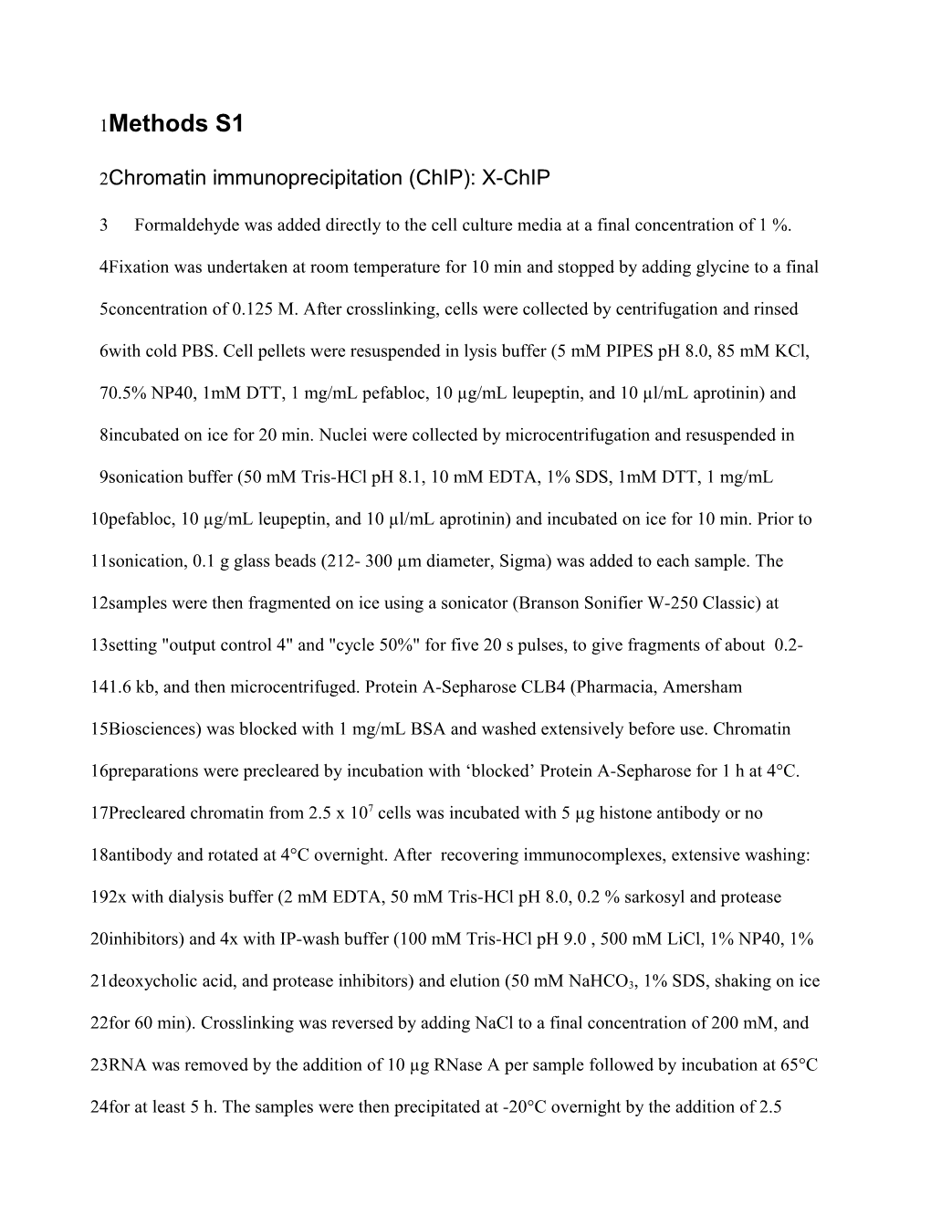 Chromatin Immunoprecipitation (Chip): X-Chip