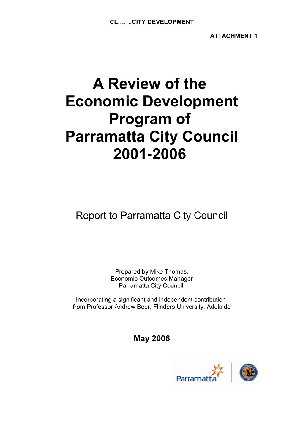 Report to Parramatta City Council