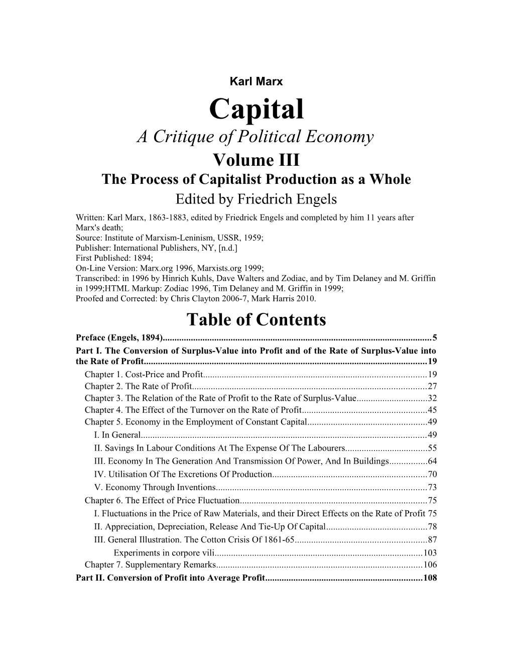 Capital Volume III