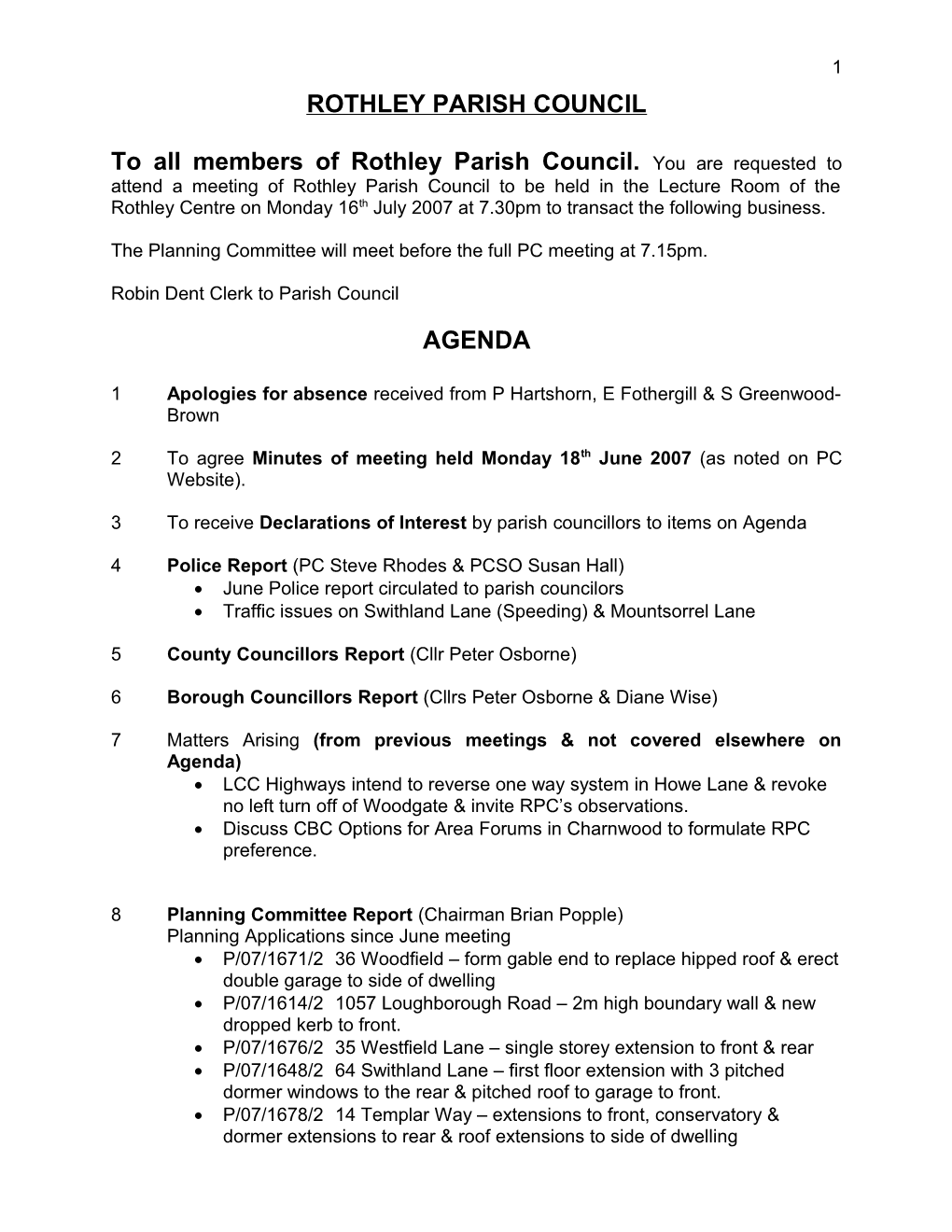 Rothley Parish Council