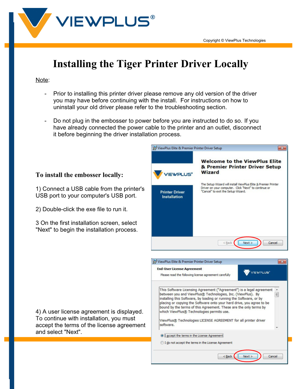 Installing the Tiger Printer Driver Locally