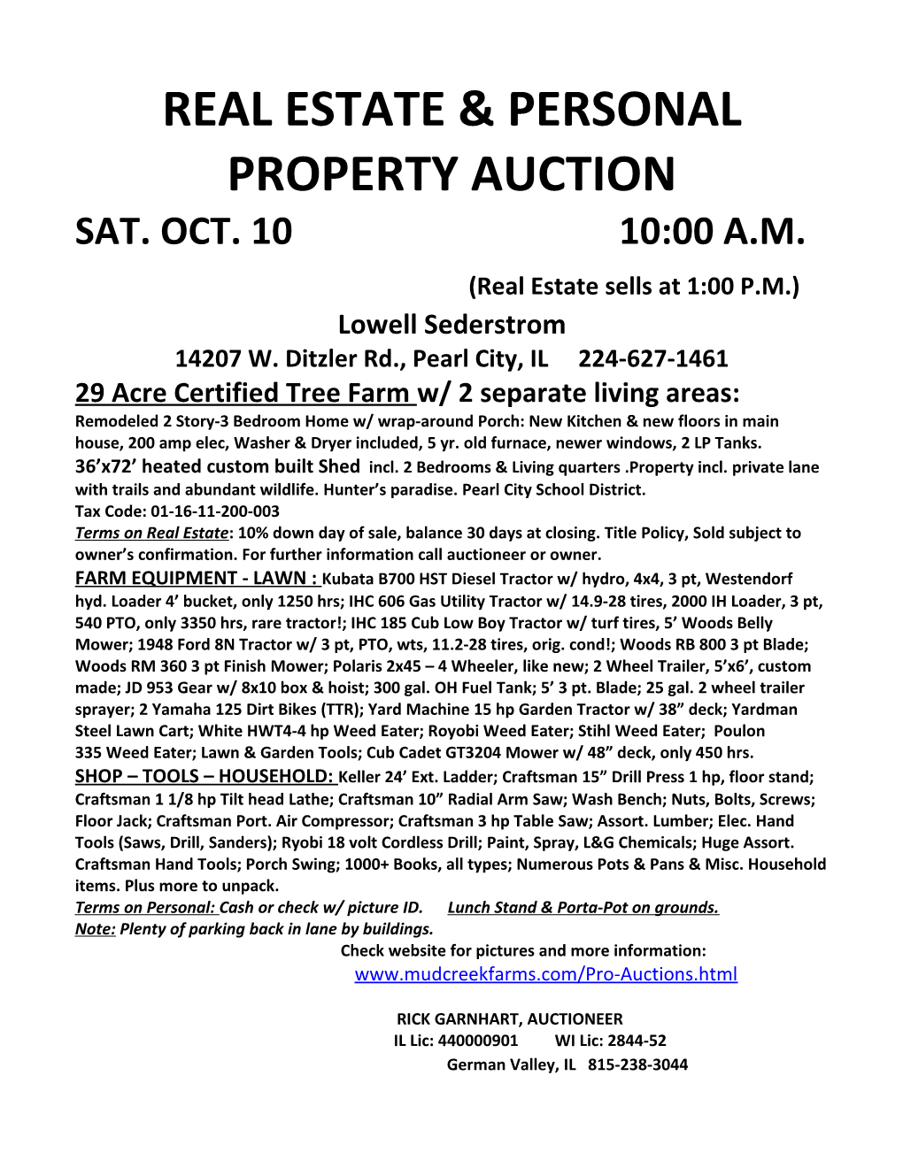 Real Estate & Personal Property Auction