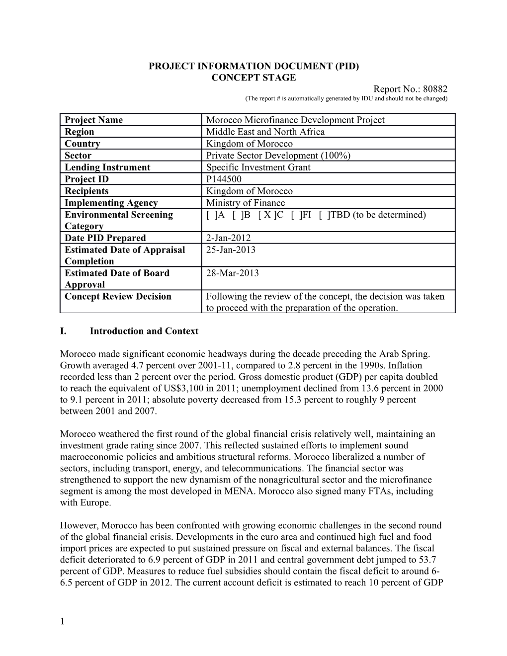 Project Information Document (Pid) s30