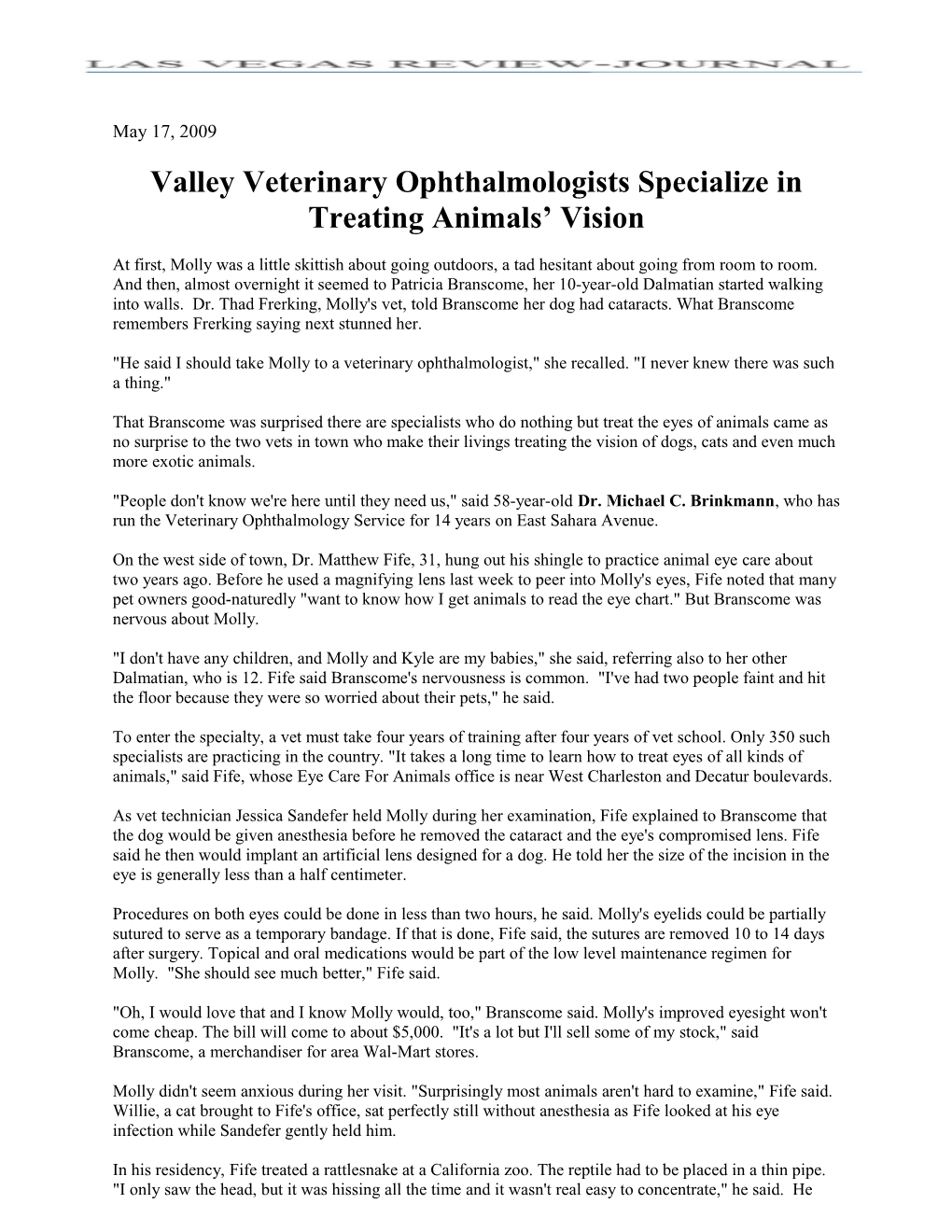 Valley Veterinary Ophthalmologists Specialize in Treating Animals Vision