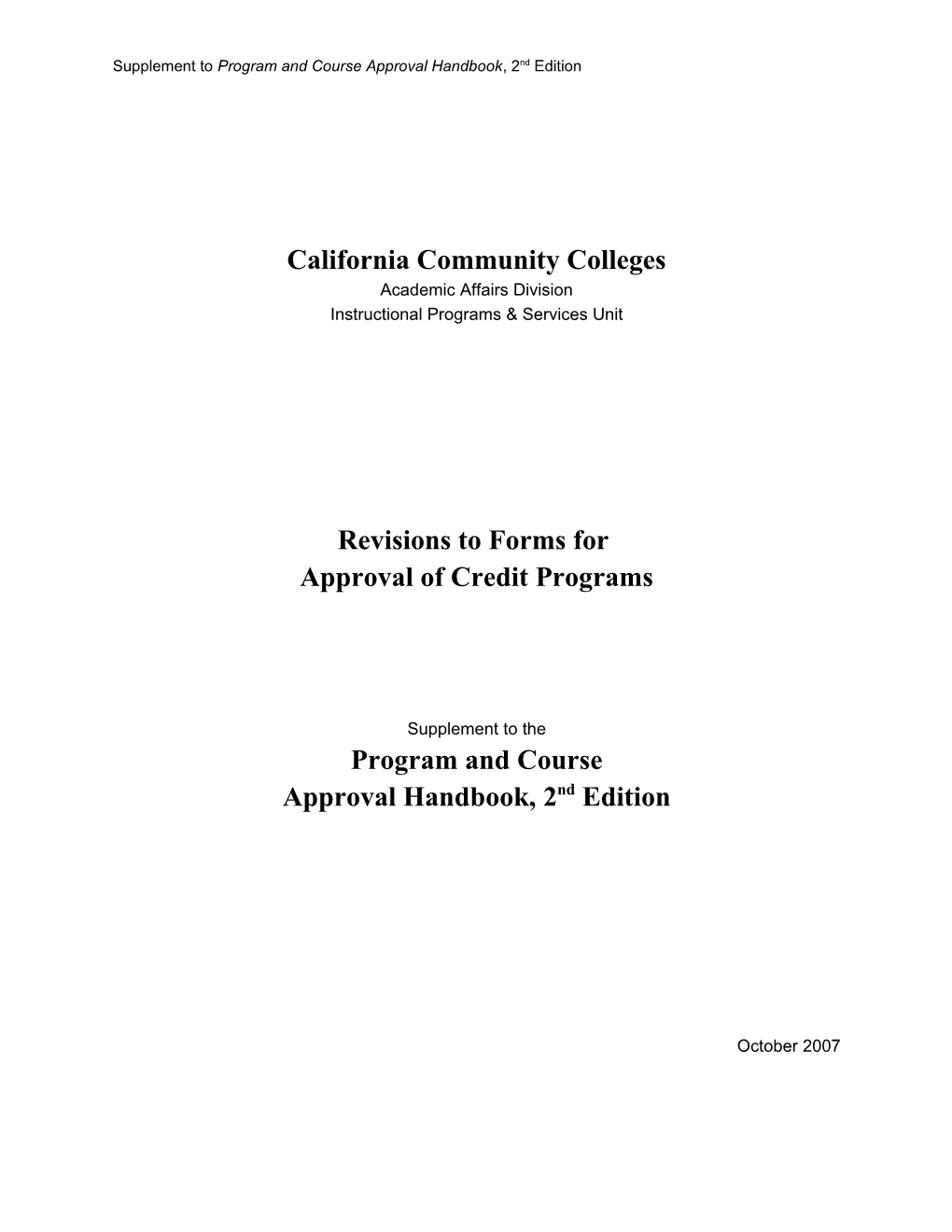 Program & Course Approval Handbook