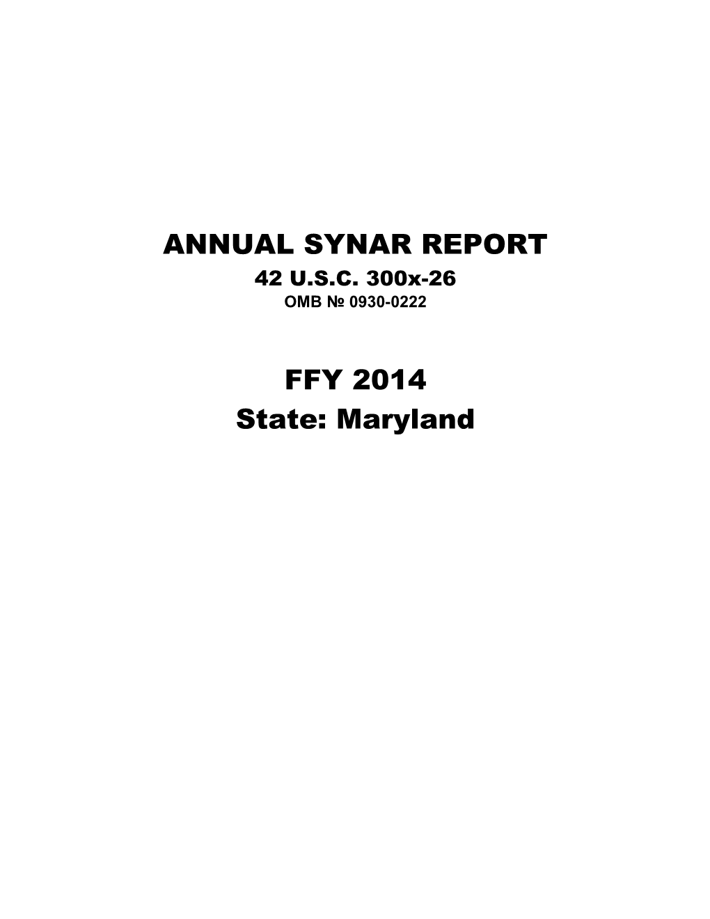 Annual Synar Report