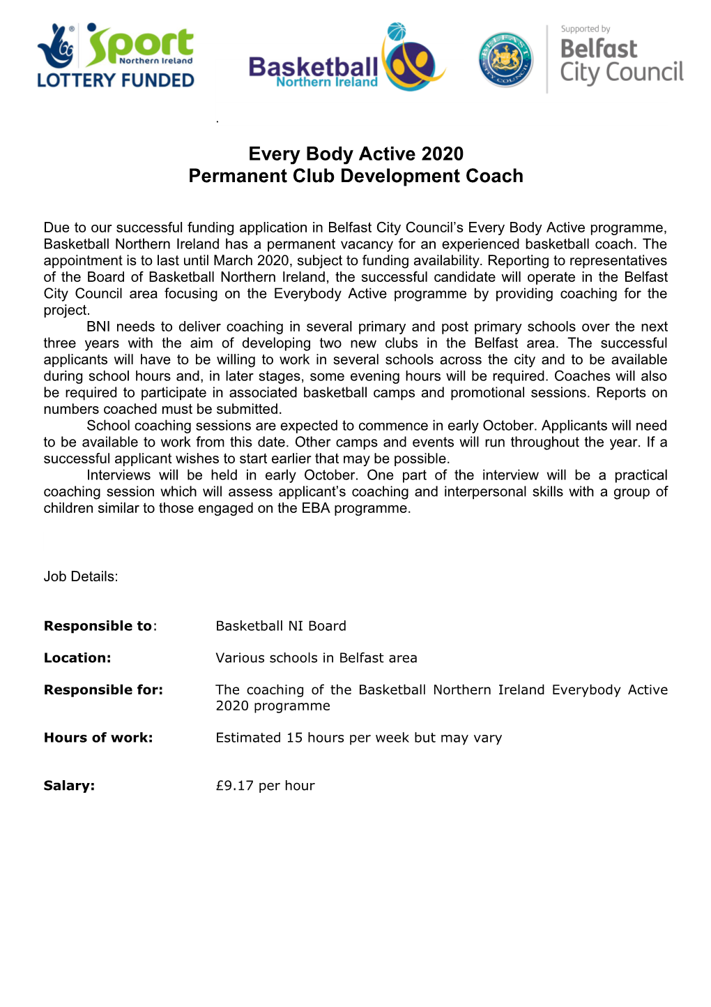 Permanent Club Development Coach