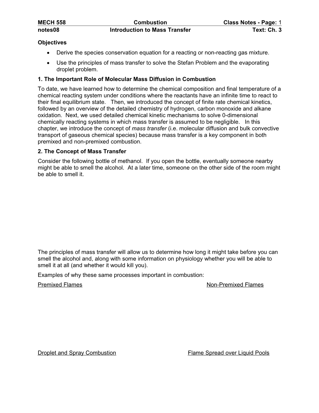 MECH 558 Combustion Class Notes - Page: 1