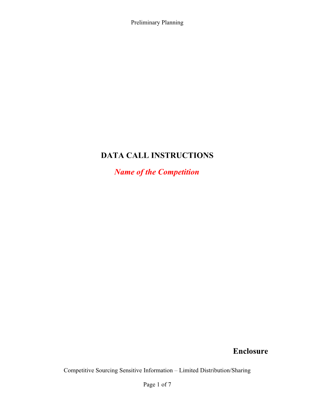 Data Call Instructions for O&M of Navlocks